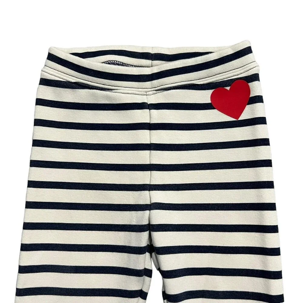 Baby Gap 4Y Navy Striped Heart Cozy Lined Leggings